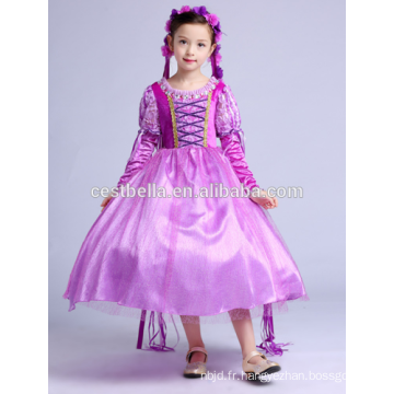 Children Frocks Designs Party Girls Robes d&#39;anniversaire Purple Christmas Party Little Girl